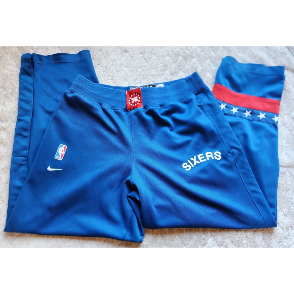 Vintage Nike Team Sports Philadelphia 76ers NBA Track Pants Blue Men Medium